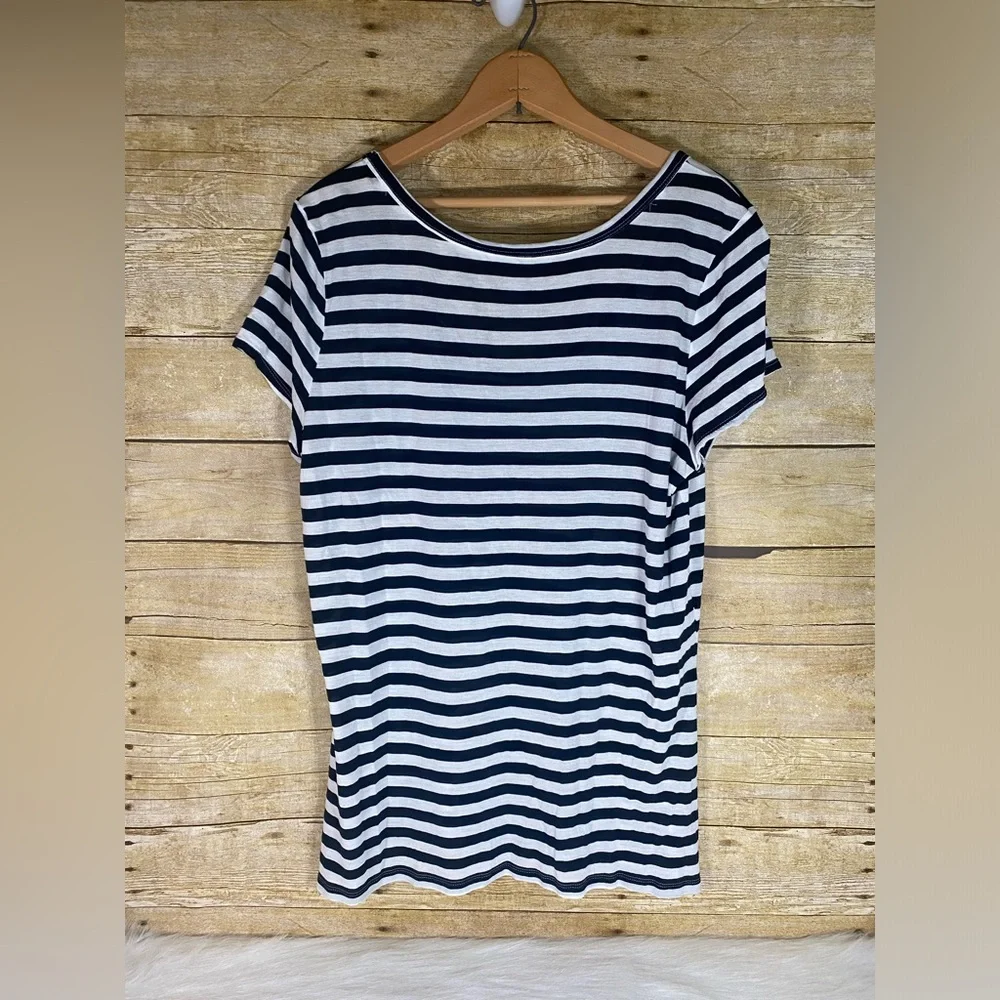 Banana Republic C’est La Vie! Striped Graphic Tee Top Shirt Size XL - Picture 2 of 6